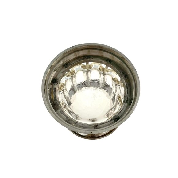 Trinket Jar Bubble Glass Pumpkin Shape in Metal Cage Silver Tone Vintage Decor - Picture 7 of 7